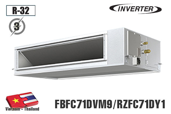 Điều hòa dấu trần nối ống gió Daikin 24.000Btu inverter 3 Pha FBFC71DVM9/RZFC71DY1