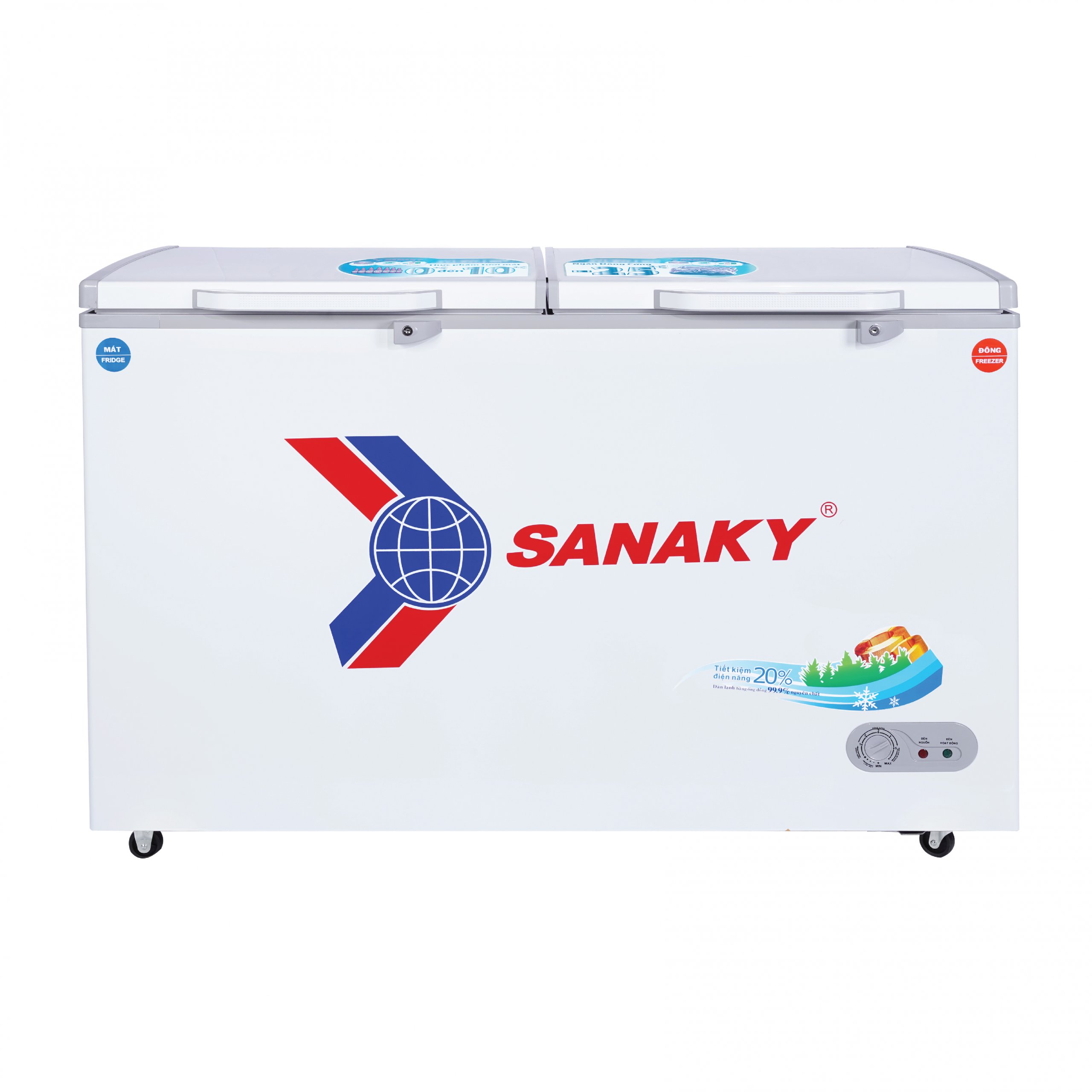 Tủ Đông Sanaky 365 lít, 1 ngăn đông, 1 ngăn mát, 2 cánh mở VH-5699W1