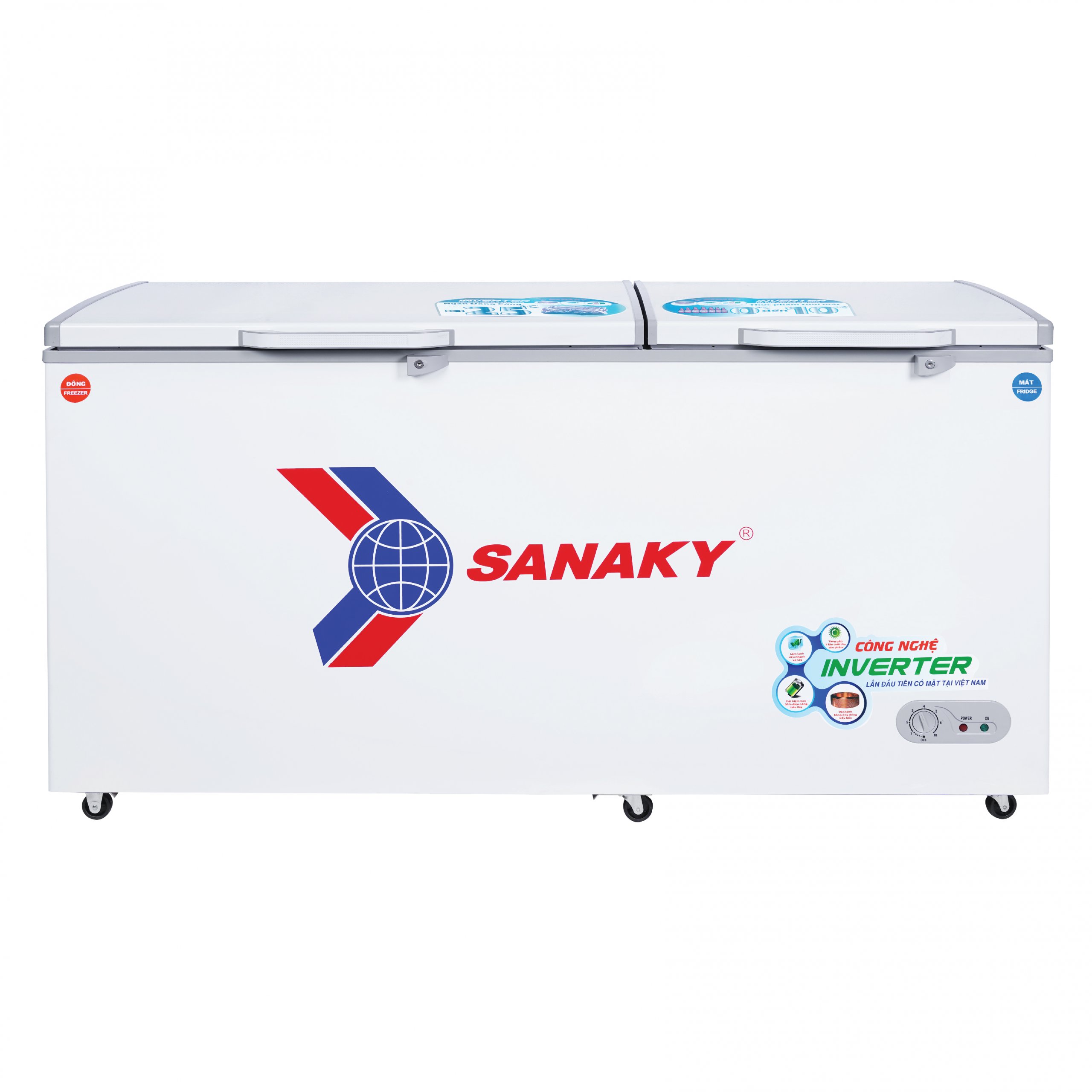 Tủ Đông Sanaky inverter 485 lít, 1 ngăn đông, 1 ngăn mát, 2 cánh mở VH-6699W3