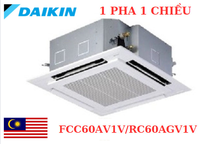 Điều hòa âm trần Daikin 24.000Btu 1 chiều 1 pha FCC60AV1V/RC60AGV1V