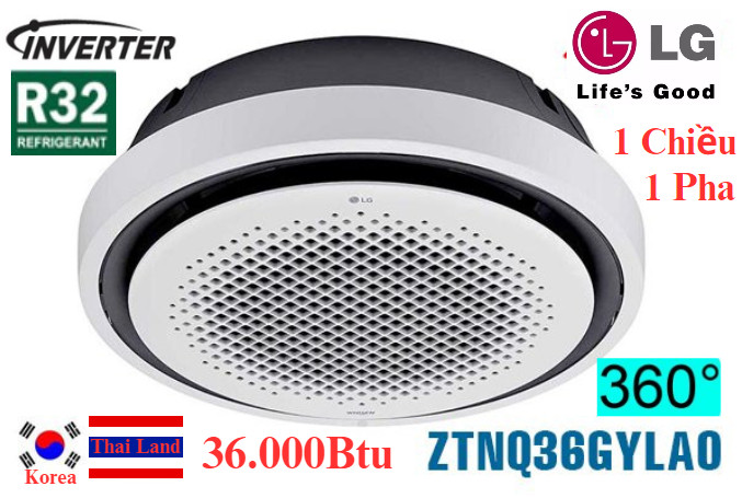 Điều hòa âm trần LG cassette tròn 360 inverter 36000Btu 1 chiều 1 pha ZTNQ36GYLA0/ZUAD1