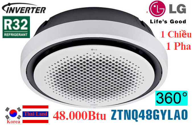 Điều hòa âm trần LG cassette tròn 360 inverter 48000Btu 1 pha 1 chiều ZTNQ48GYLA0/ZUAD1