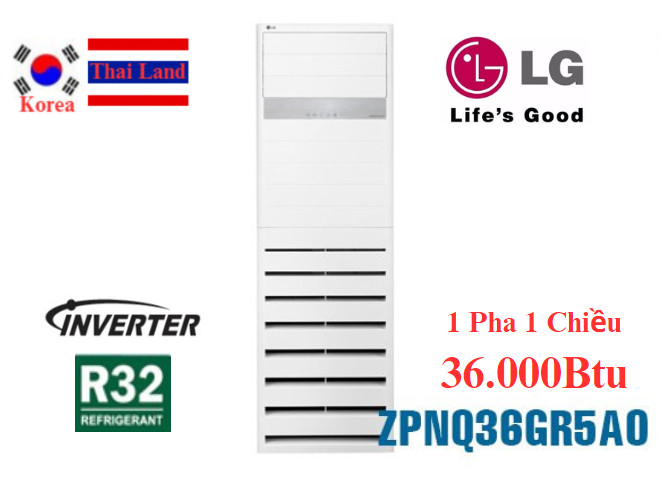 Điều hòa tủ đứng LG 36000Btu inverter 1 pha 1 chiều ZPNQ36GR5A0/ZUAD1