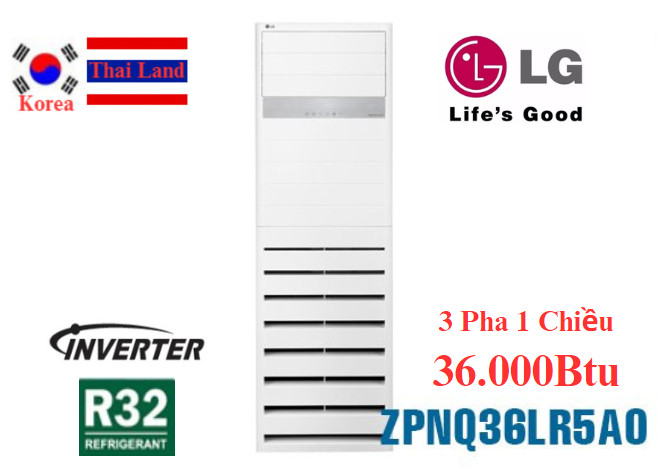 Điều hòa tủ đứng LG 36.000Btu inverter 3 pha 1 chiều ZPNQ36LR5A0/ZUAD3