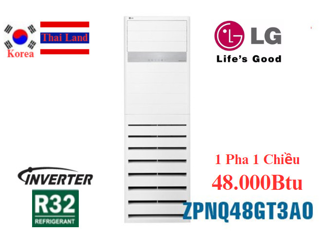 Điều hòa tủ đứng LG 48000Btu inverter 1 pha 1 chiều ZPNQ48GT3A0/ZUAD1