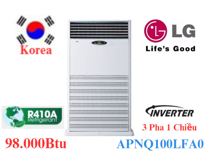 Điều hòa tủ đứng LG 98.000Btu inverter 3 pha 1 chiều APUQ100LFA0/APNQ100LFA0