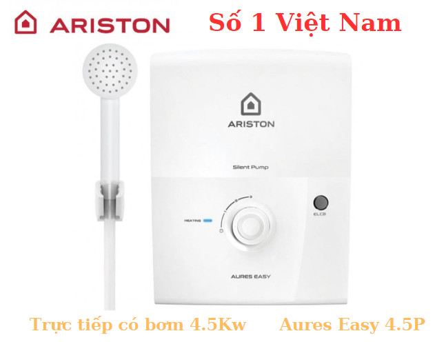Bình nóng lạnh trực tiếp có bơm Ariston 4,5KW Aures Easy 4.5P