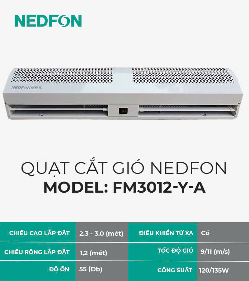 Quạt cắt gió Nedfon FM3012-Y-A