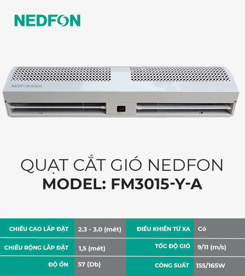 Quạt cắt gió Nedfon FM3015-Y-A