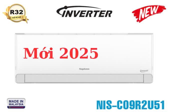 Điều hòa Nagakawa 9000BTU 1 chiều inverter NIS-C09R2U51