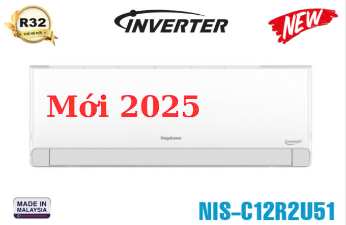 Điều hòa Nagakawa 12000BTU 1 chiều inverter NIS-C12R2U51