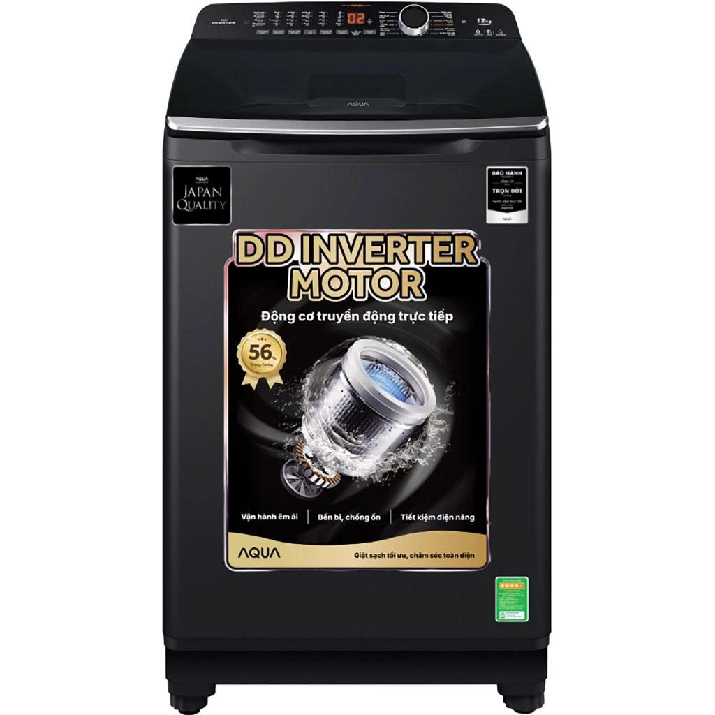 Máy giặt Aqua cửa trên Inverter 12 kg AQW-DR120HT.BK