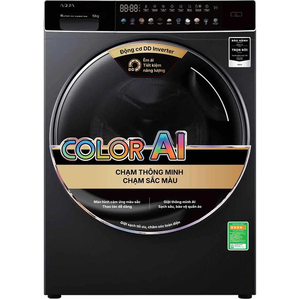 Máy giặt Aqua cửa ngang Inverter 10 kg AQD-DDW1000J.BK