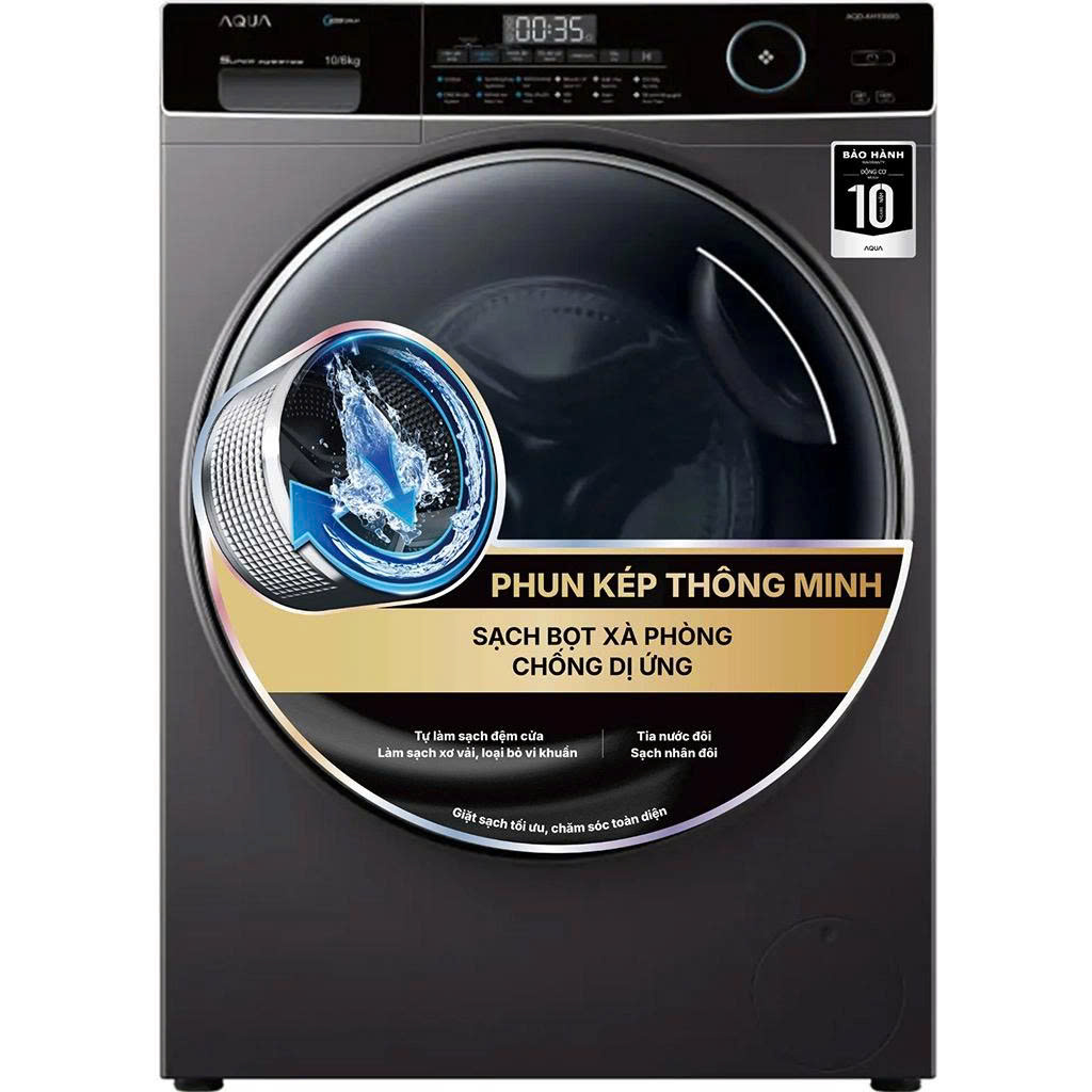 Máy giặt sấy Aqua AQD-AH1000G.PS giặt 10kg sấy 6kg