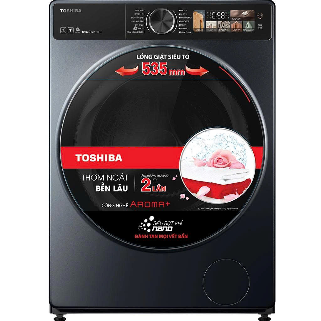 Máy giặt sấy Toshiba Inverter TWD-T25BZU115MWV(MG) giặt 10.5kg sấy 7kg